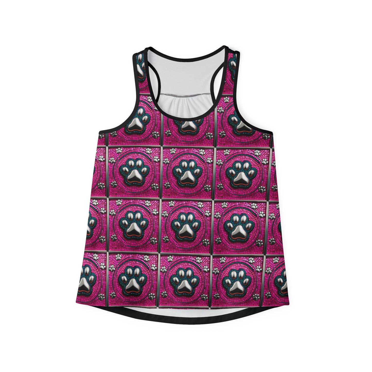 Women's Tank Top, Pink Bling Dog Paws