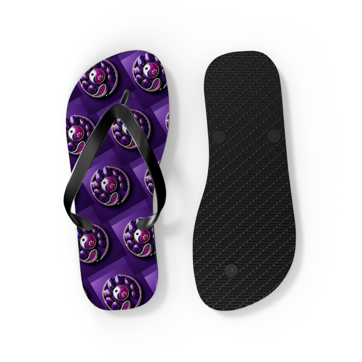 Flip Flops Jinxydog Yin Yang Bling, purple
