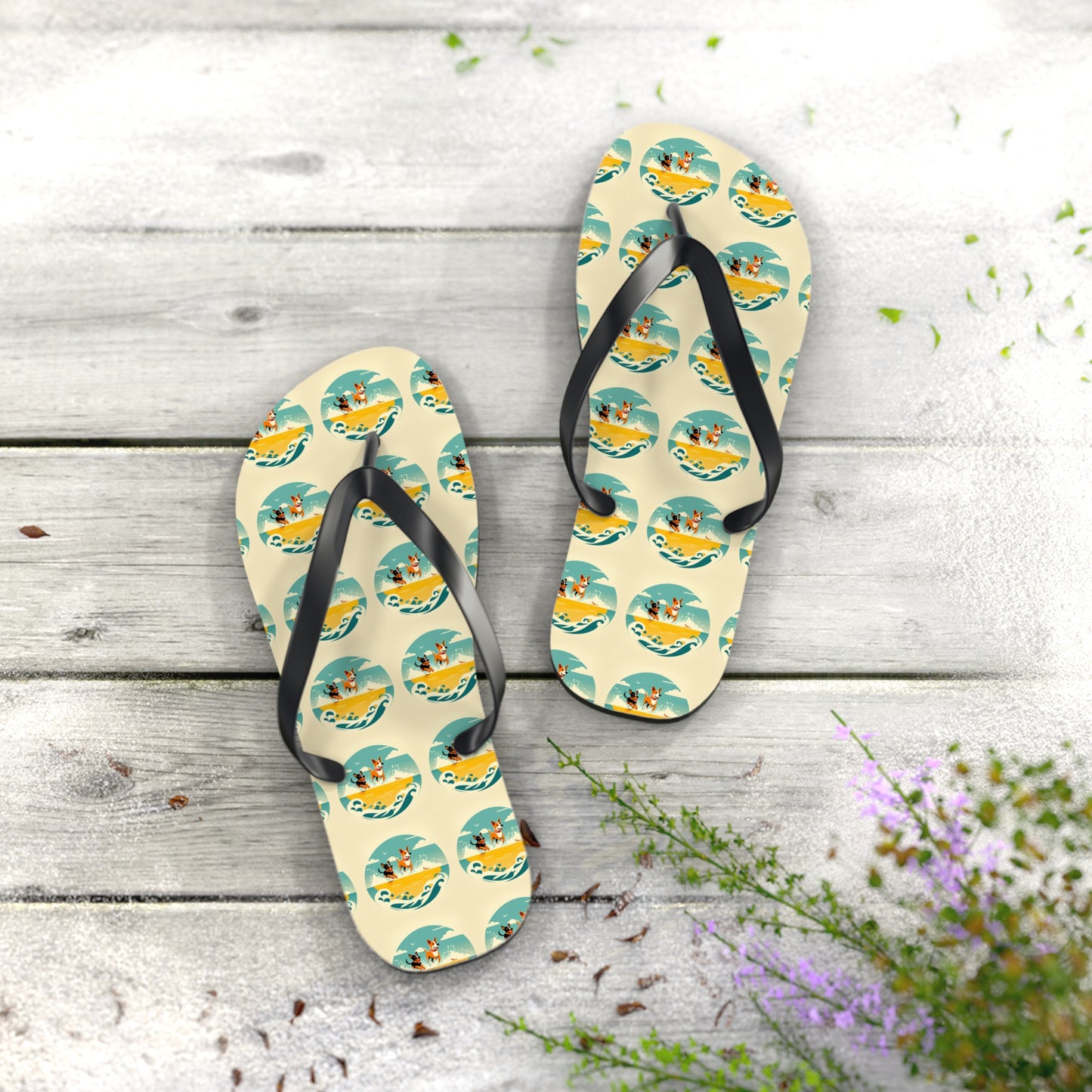 Flip Flops Dogs on a beach