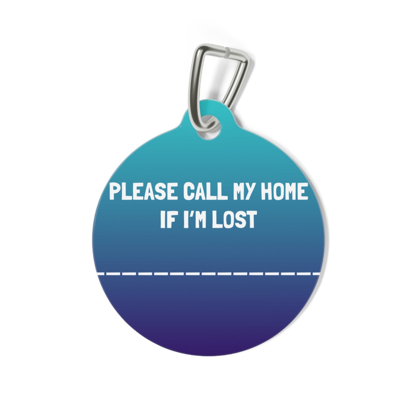 Pet tag Jinxydog yin yang paw bling silver turquoise