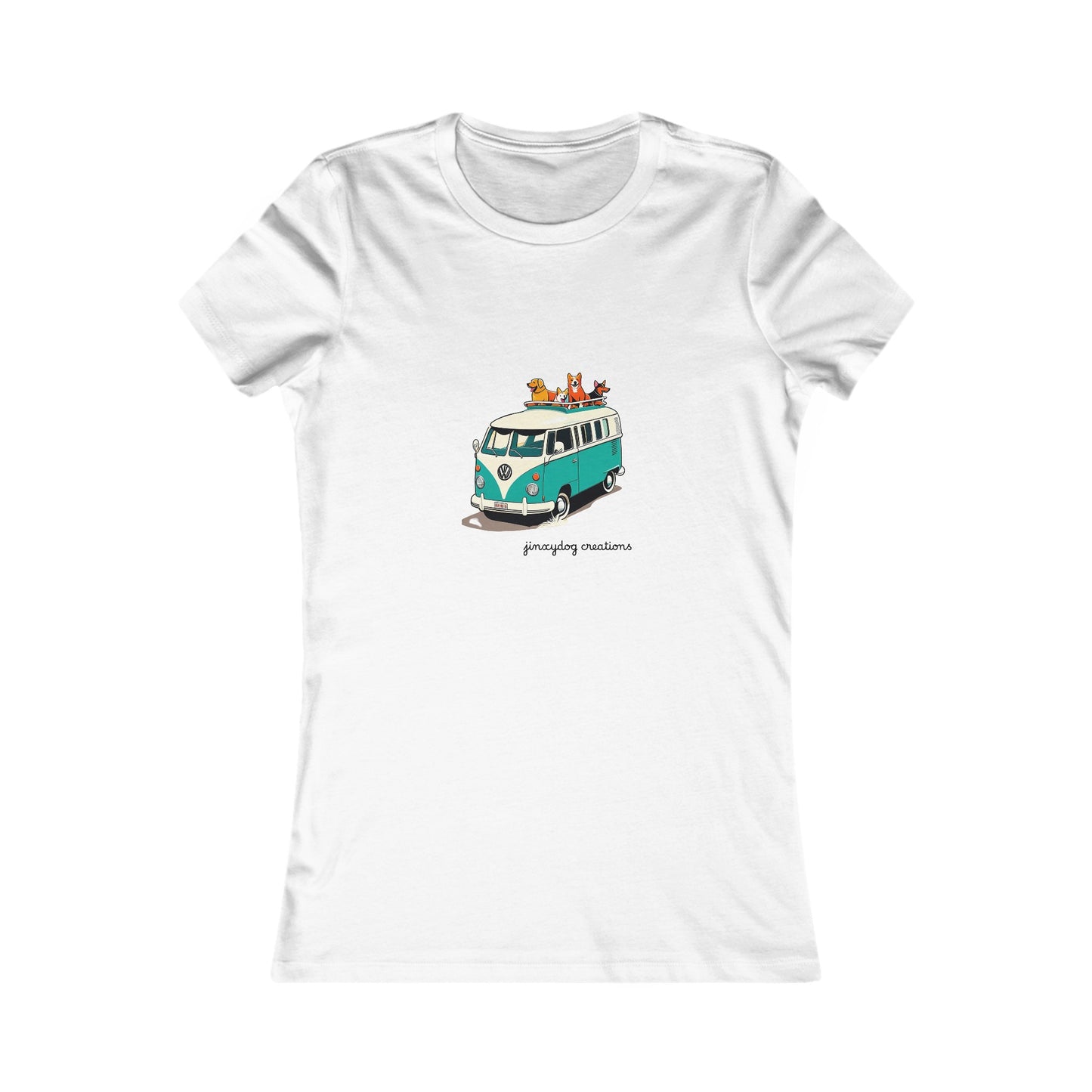 Women's Tee - VW Van at the Beach with Dogs Graphic Design