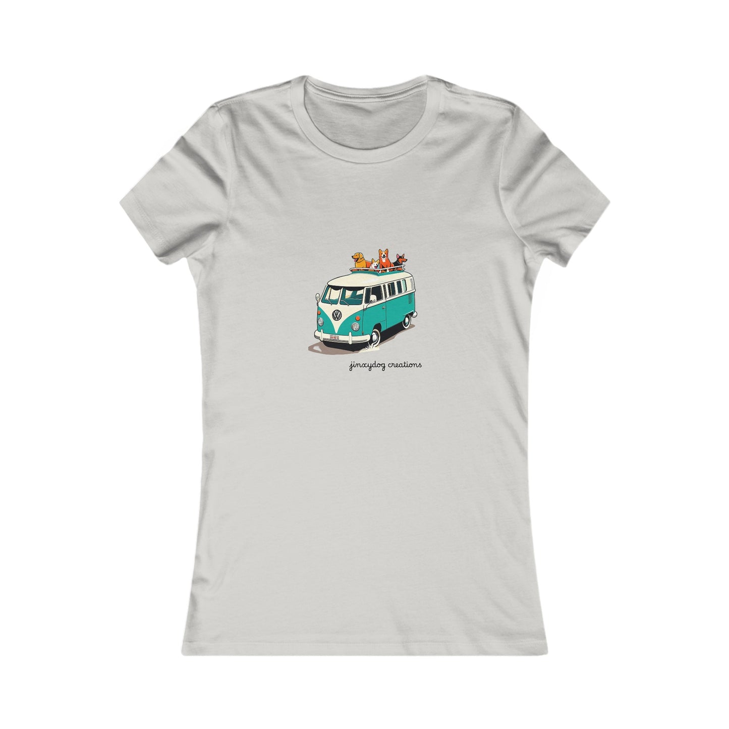 Women's Tee - VW Van at the Beach with Dogs Graphic Design