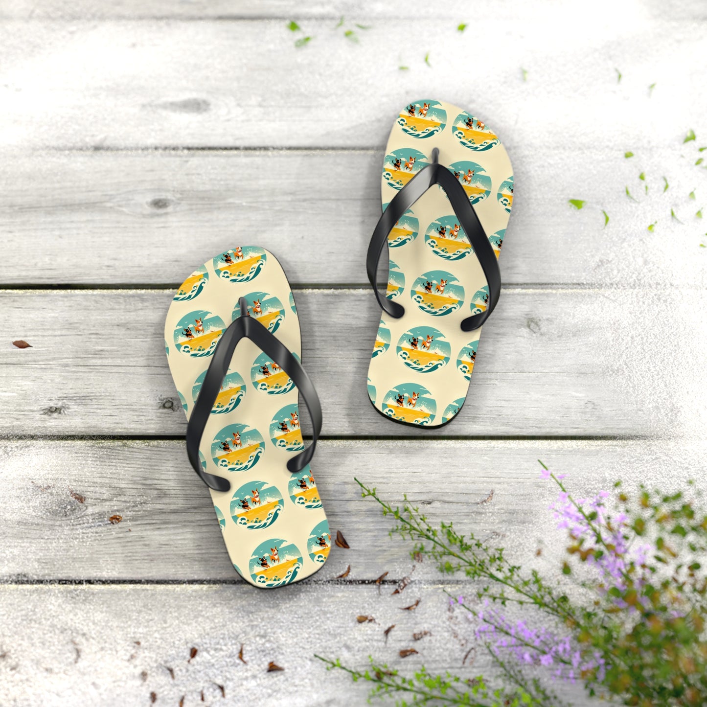 Flip Flops Dogs on a beach