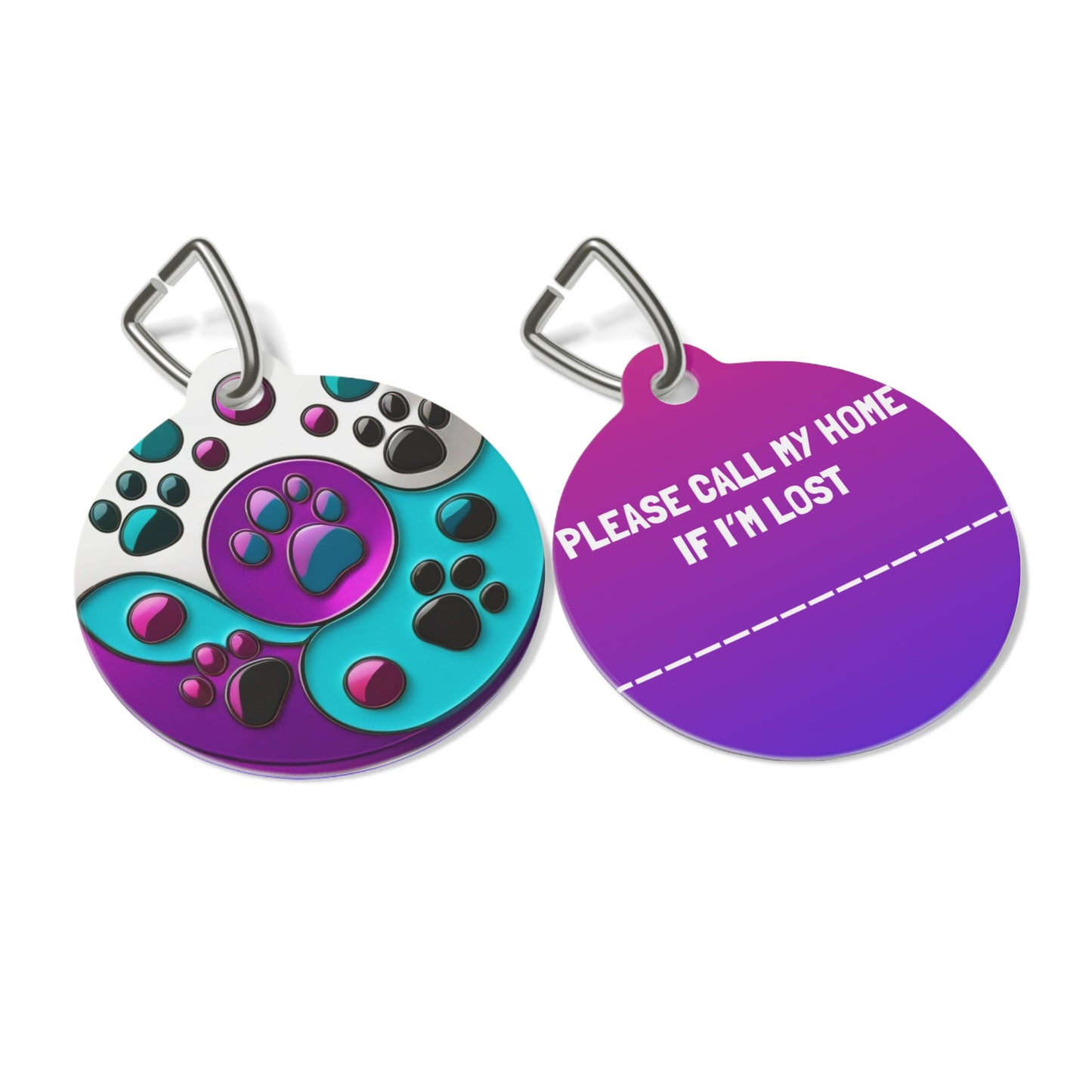 Pet Tag Jinxydog Paw Yin Yang Bling