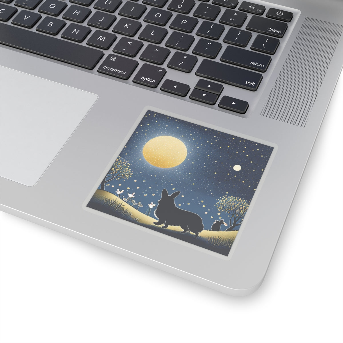 Corgi Moon Kiss-Cut Stickers