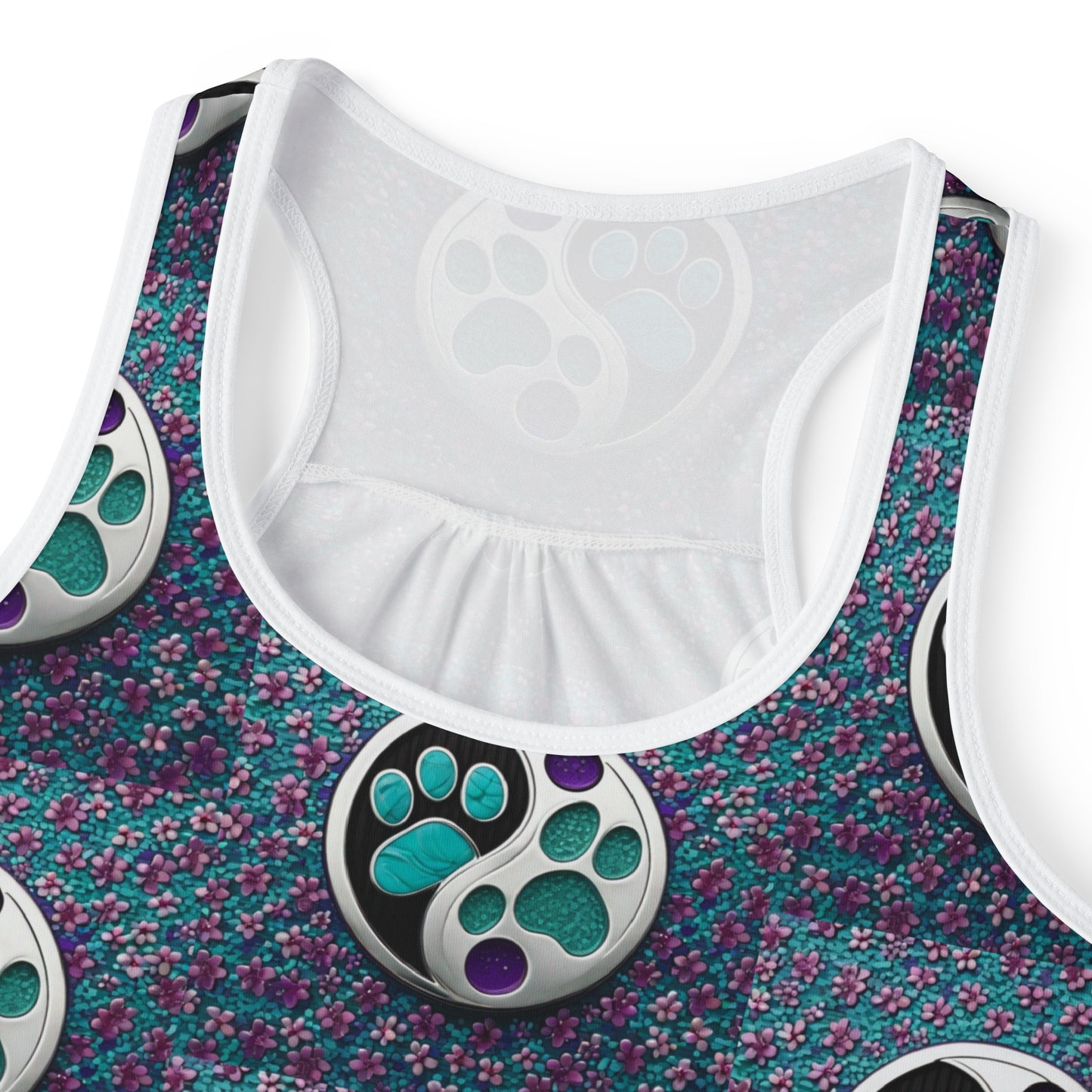 Women's Tank Top Yin Yang Bling Dog Paws 2