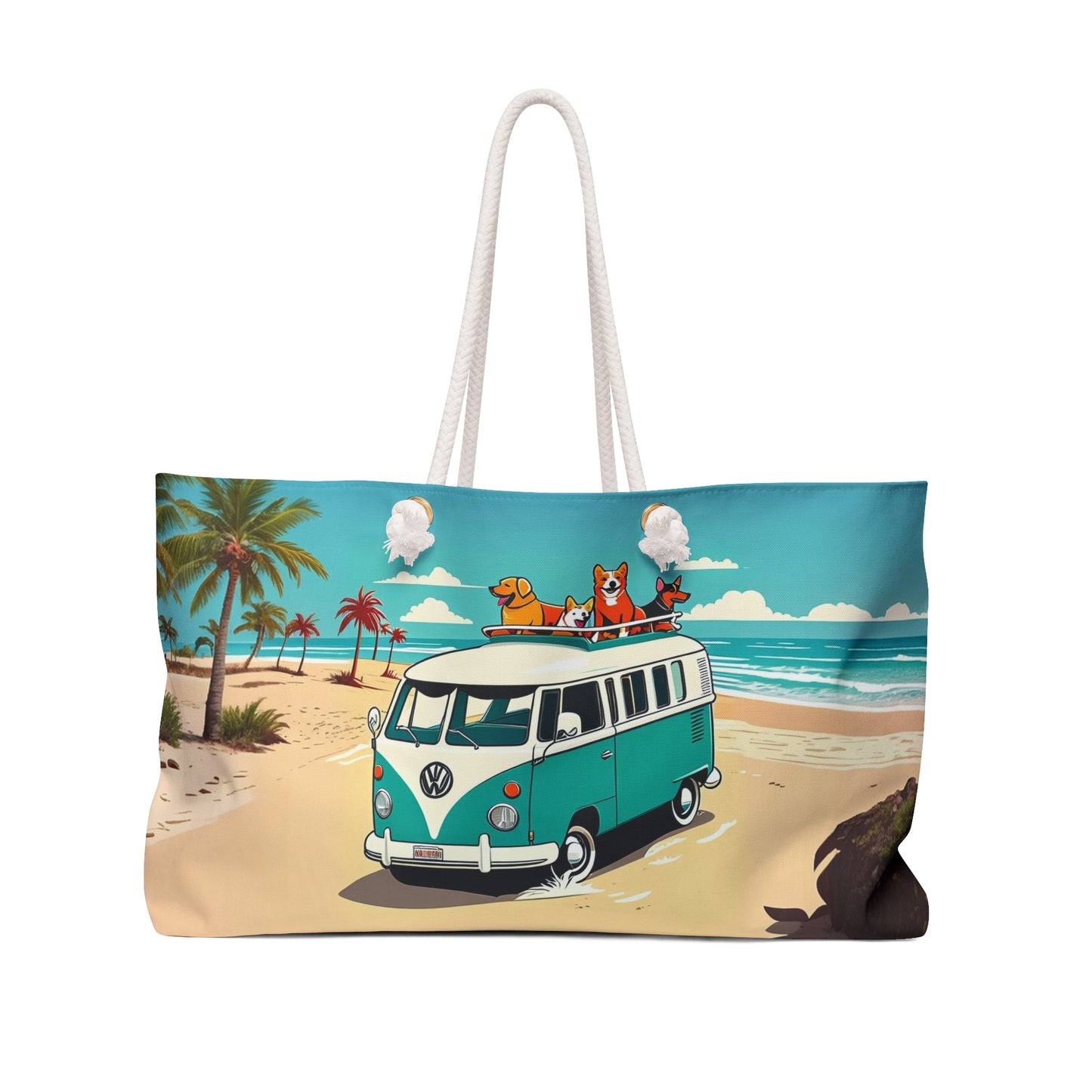 VW dog party at the beach Weekender Bag