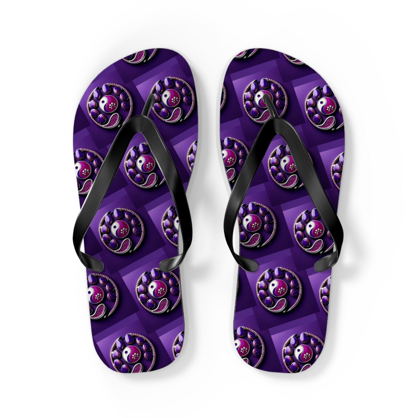 Flip Flops Jinxydog Yin Yang Bling, purple