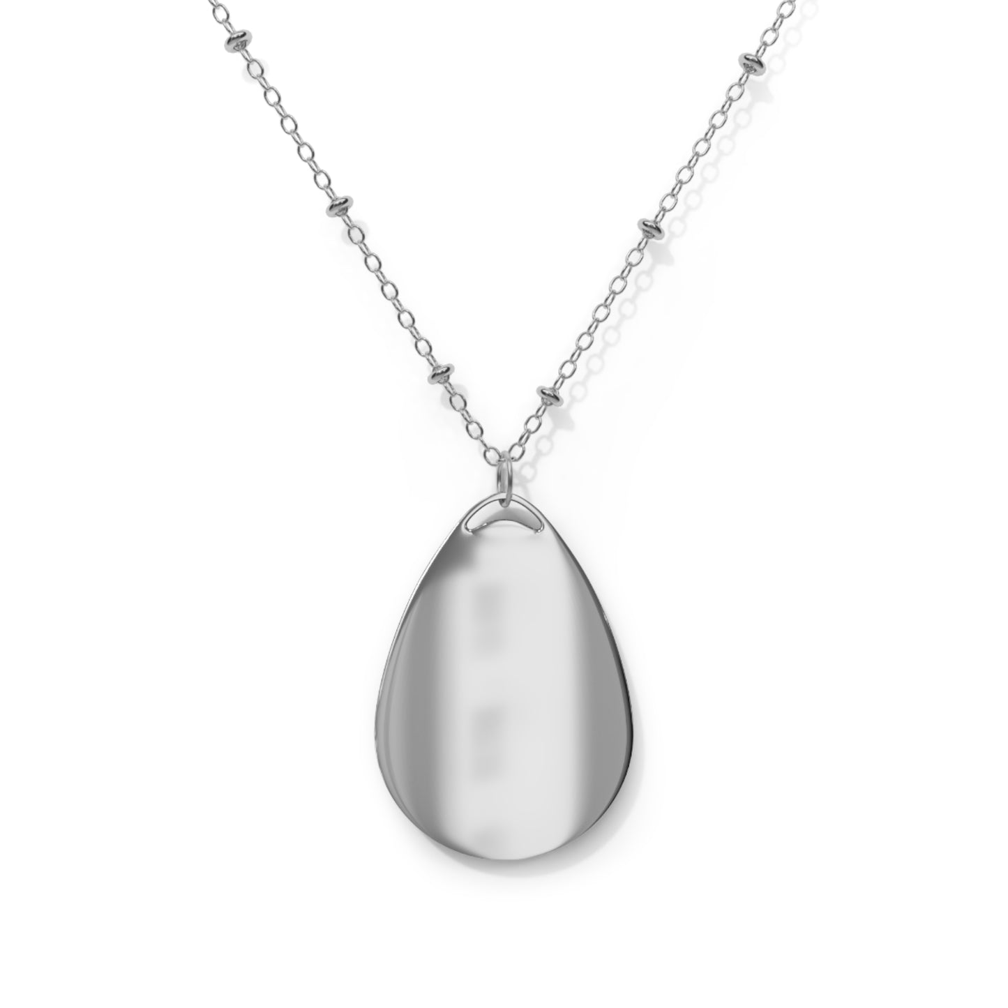 Oval silver necklace, Jinxydog Paw Bling