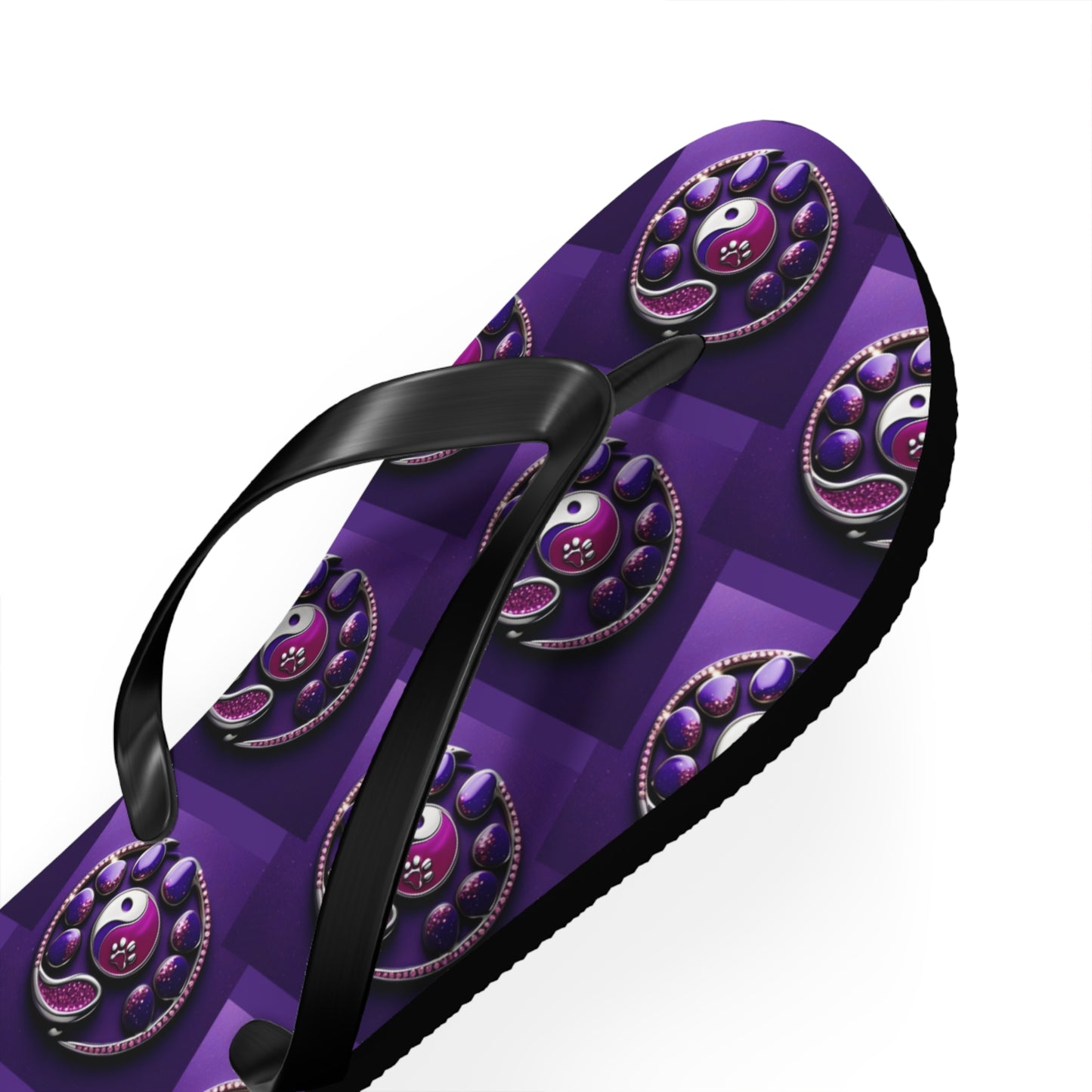 Flip Flops Jinxydog Yin Yang Bling, purple