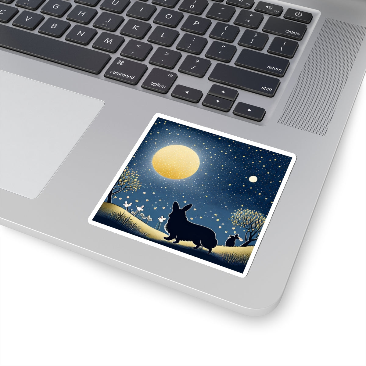Corgi Moon Kiss-Cut Stickers