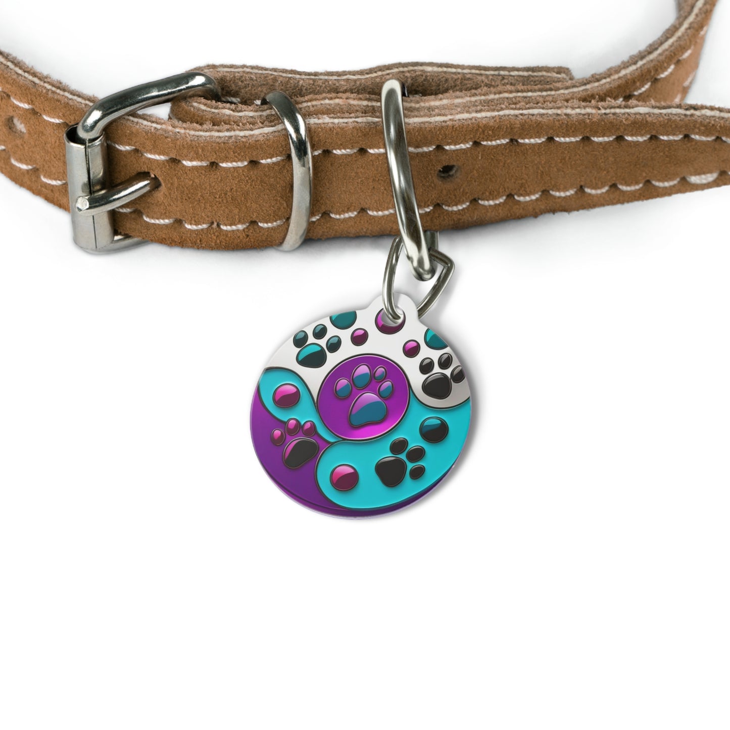 Pet Tag Jinxydog Paw Yin Yang Bling