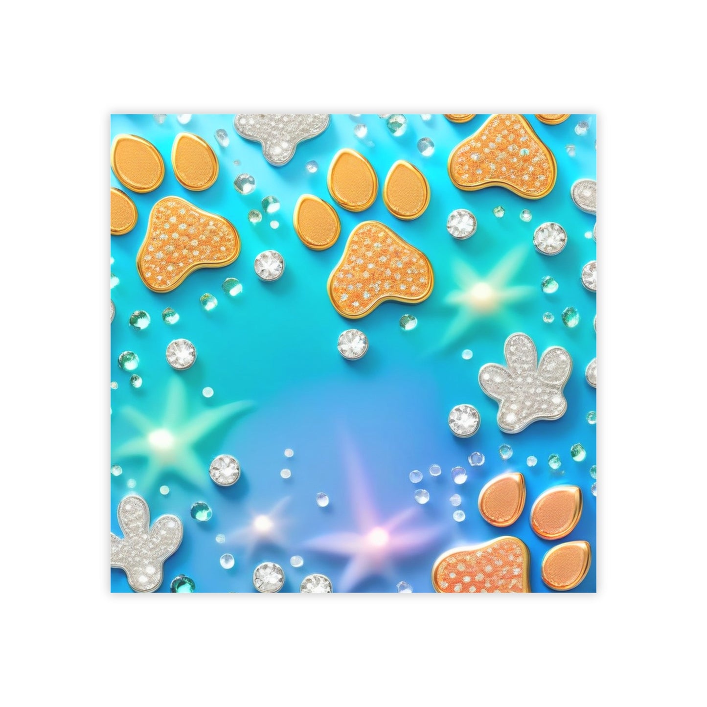 Post-it® Note Pads, dog paw bling in blue by Jinxydog