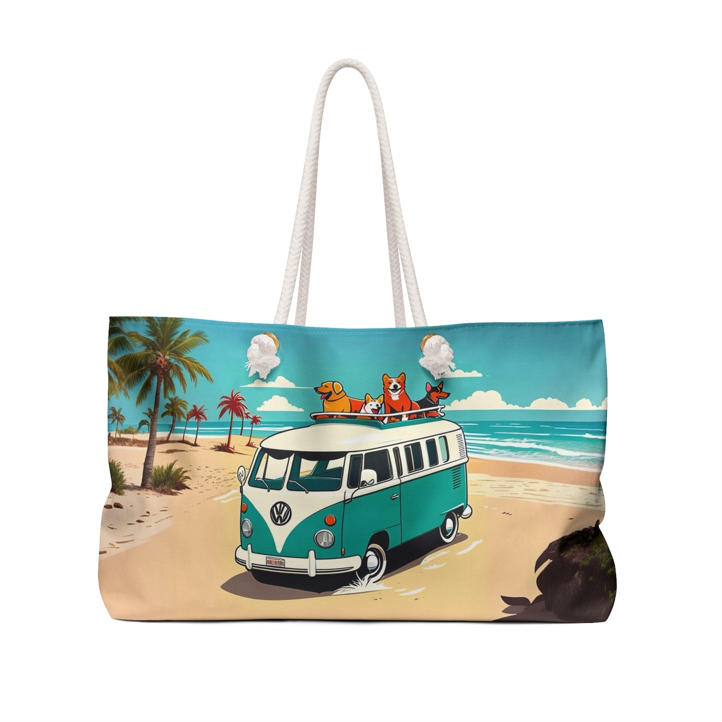 VW dog party at the beach Weekender Bag