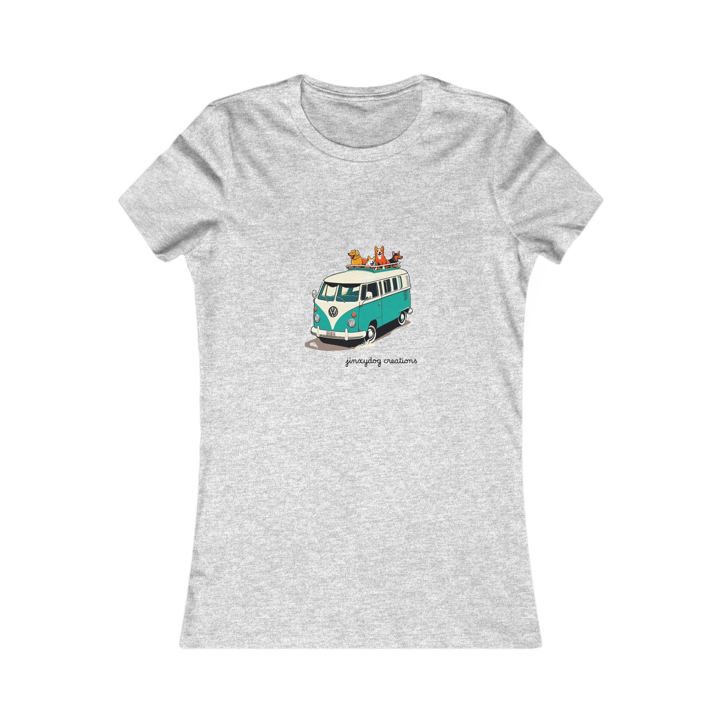 Women's Tee - VW Van at the Beach with Dogs Graphic Design