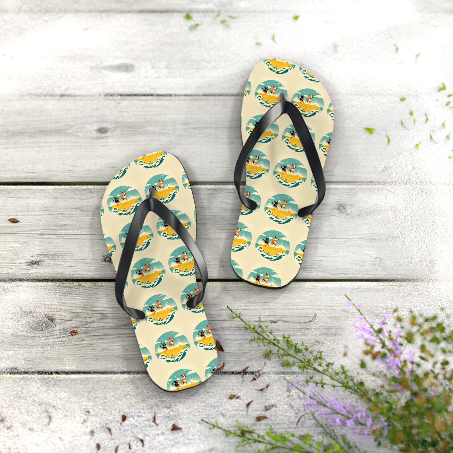 Flip Flops Dogs on a beach