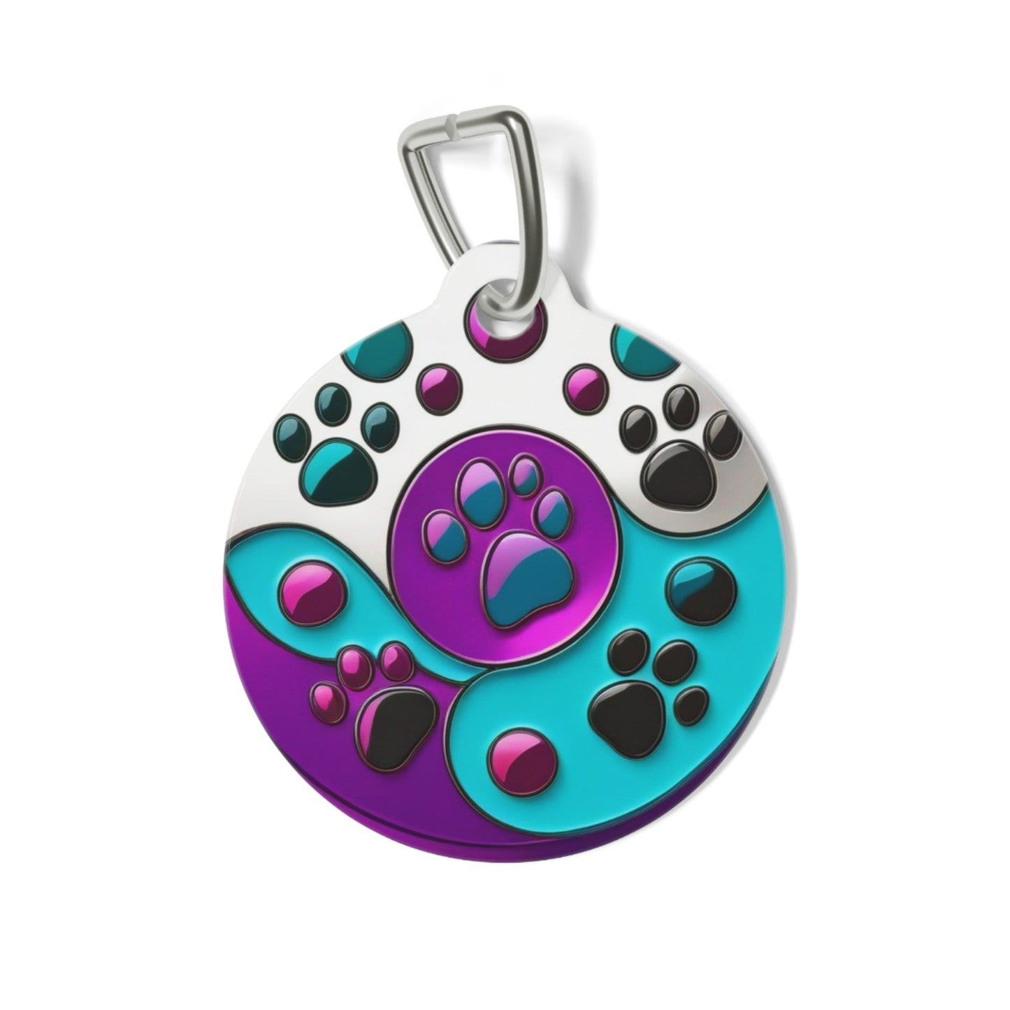 Pet Tag Jinxydog Paw Yin Yang Bling