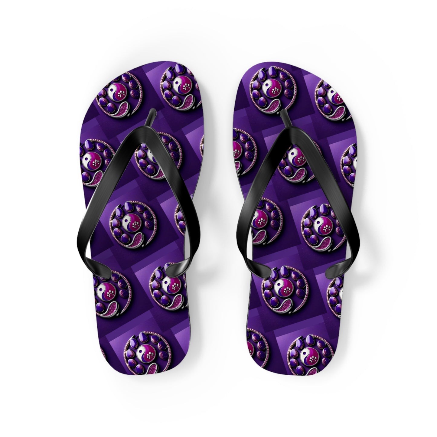 Flip Flops Jinxydog Yin Yang Bling, purple