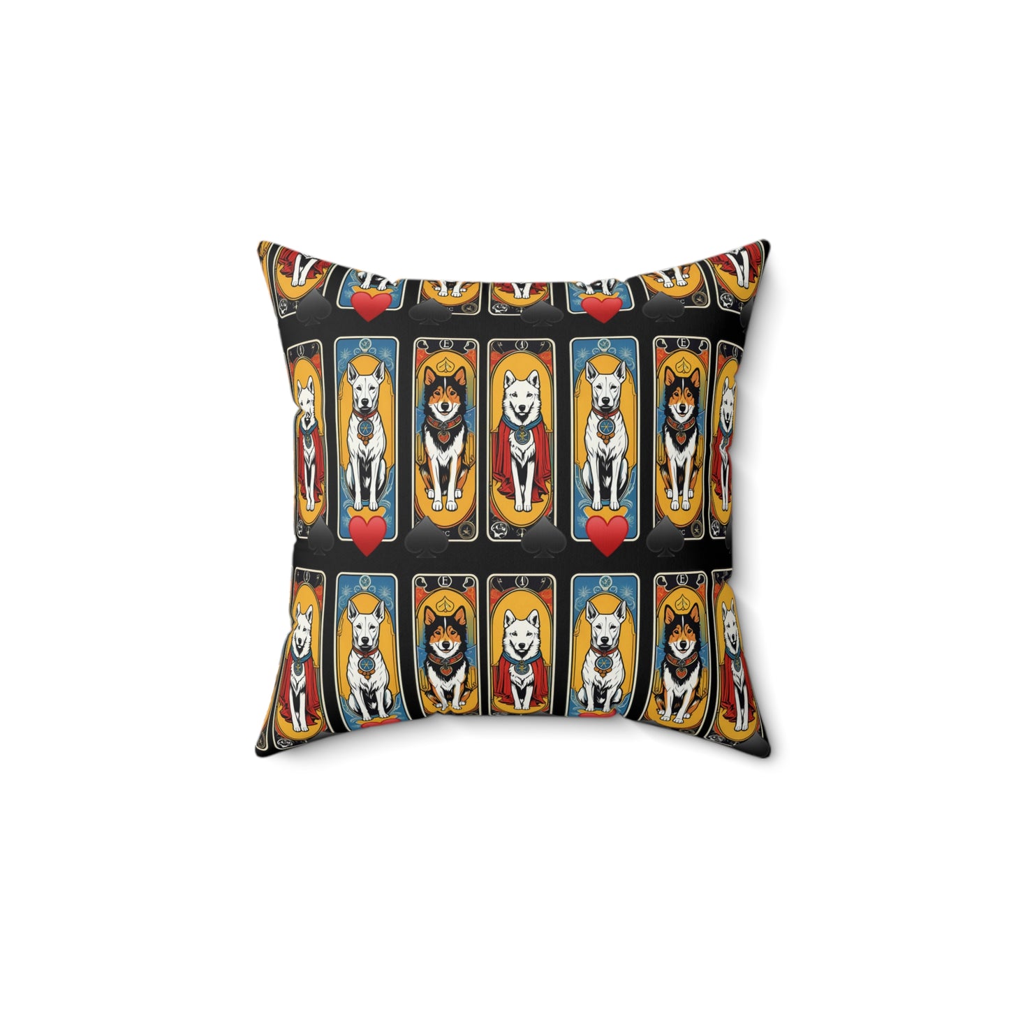 Square Pillow - She’s Got the Jack Dogs Tarot Card Design