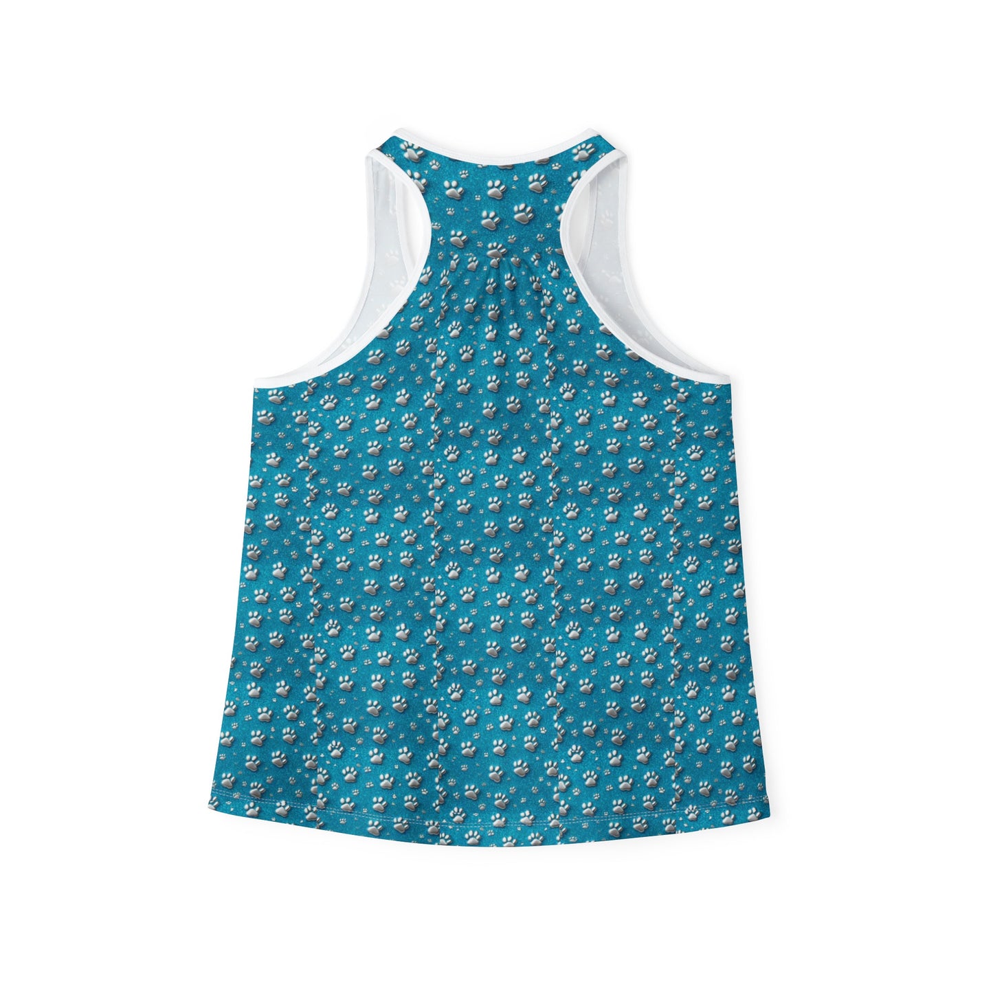 Women's Tank Top Turquoise with dog paw bling