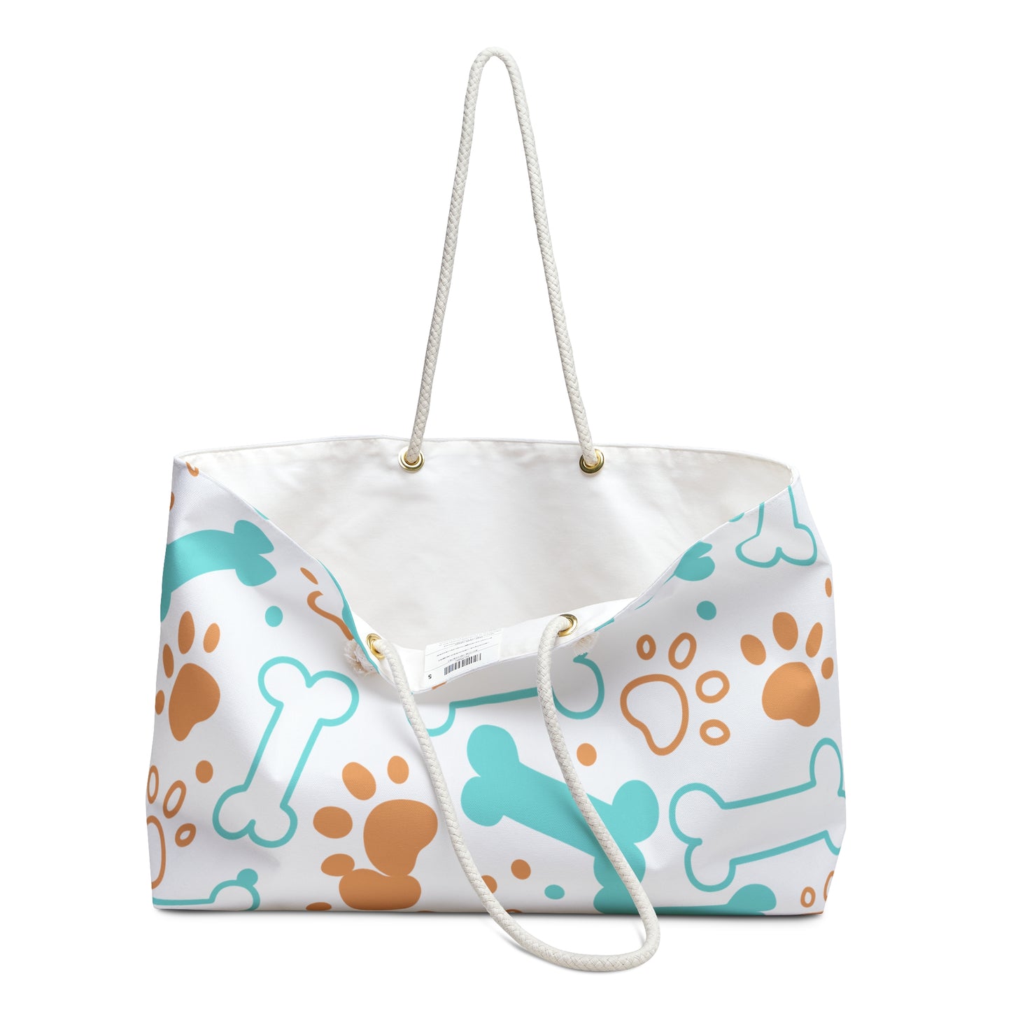 Pet and their Person Weekender Bag, dog paws and bones