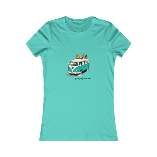 Women's Tee - VW Van at the Beach with Dogs Graphic Design