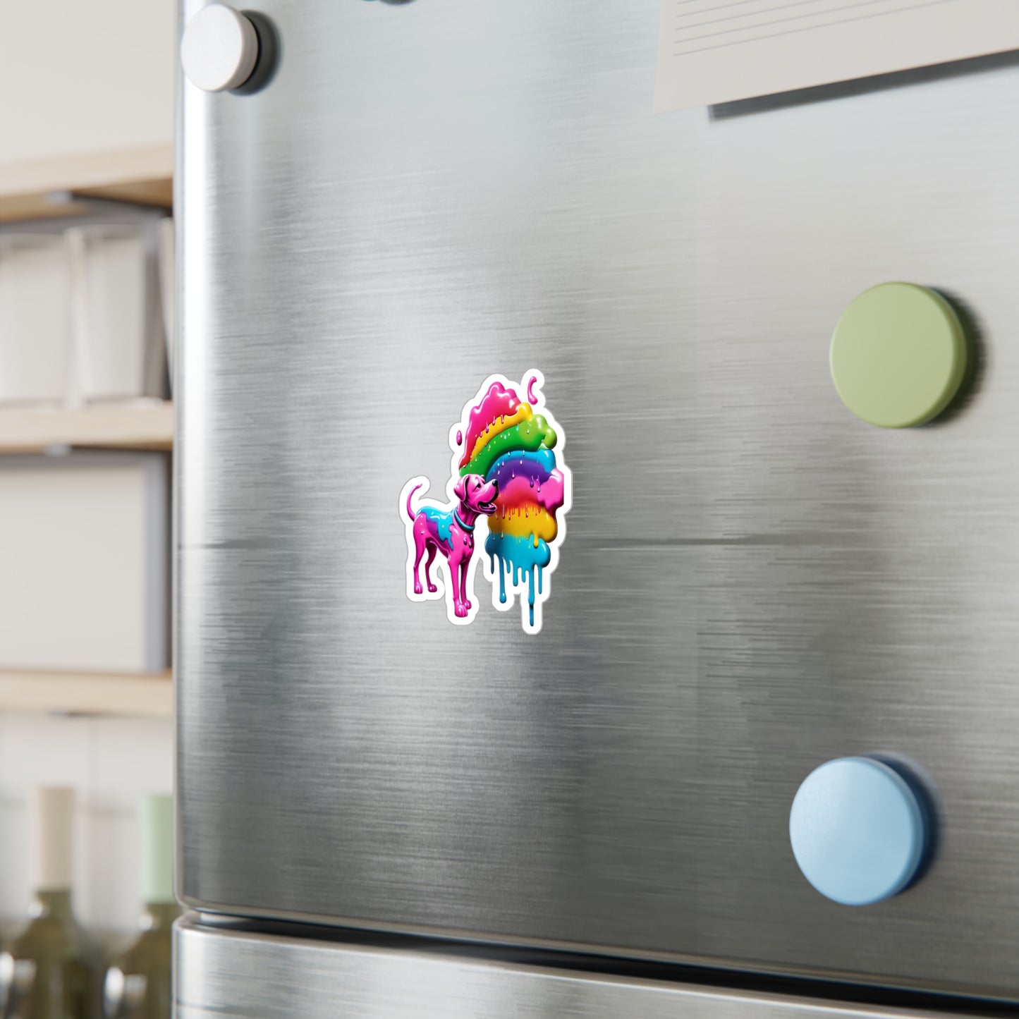 Kiss-Cut Vinyl Decals Rainbow n Pup