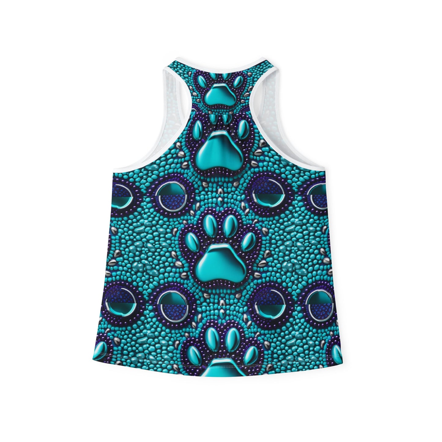 Women's Tank Top Dog Paw Bling turquoise