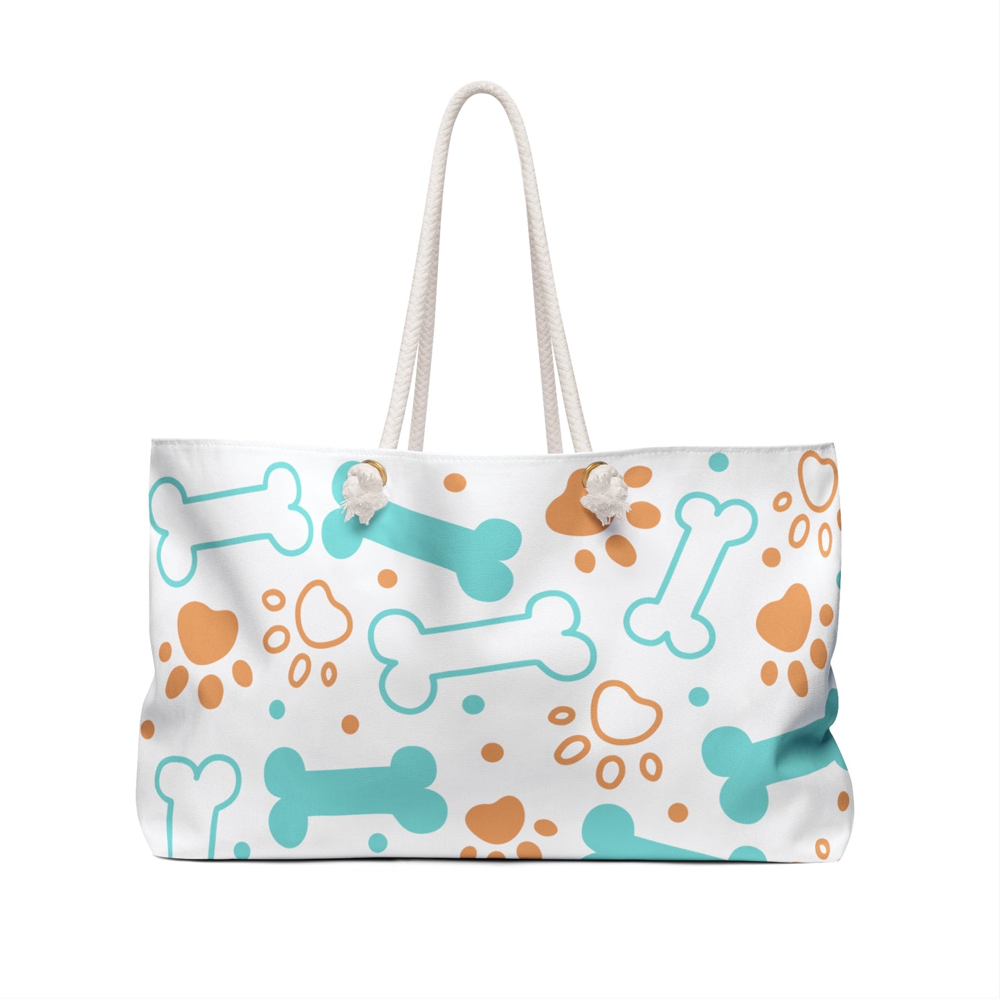 Pet and their Person Weekender Bag, dog paws and bones