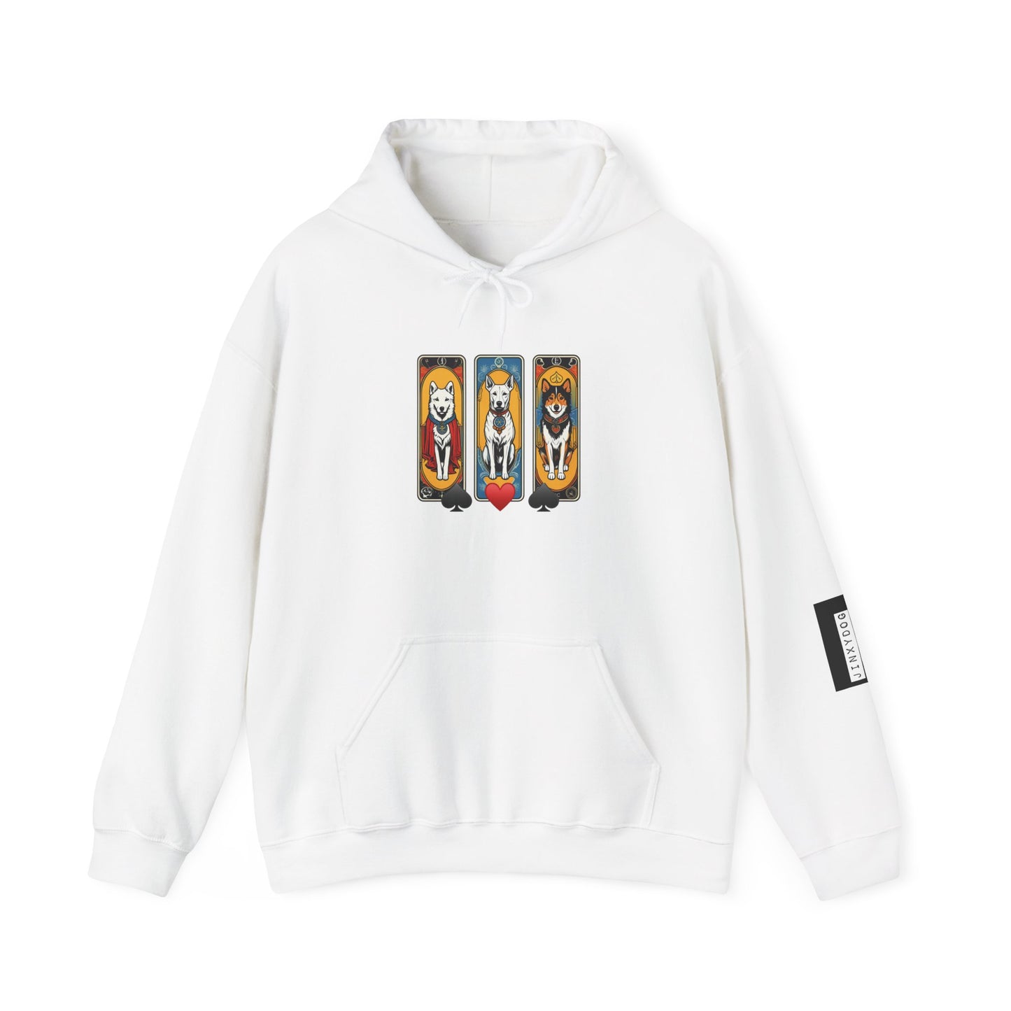 Hooded Sweatshirt - Dogs on Tarot Cards Design - Jack Series