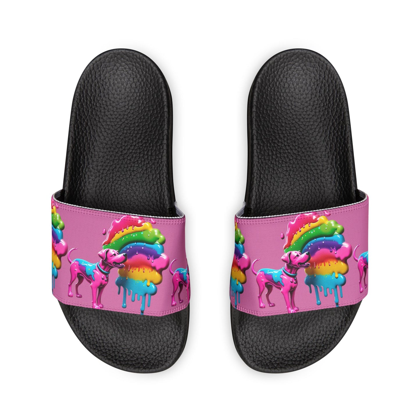 Women's Pink/Rainbow Pup Removable-Strap Sandals