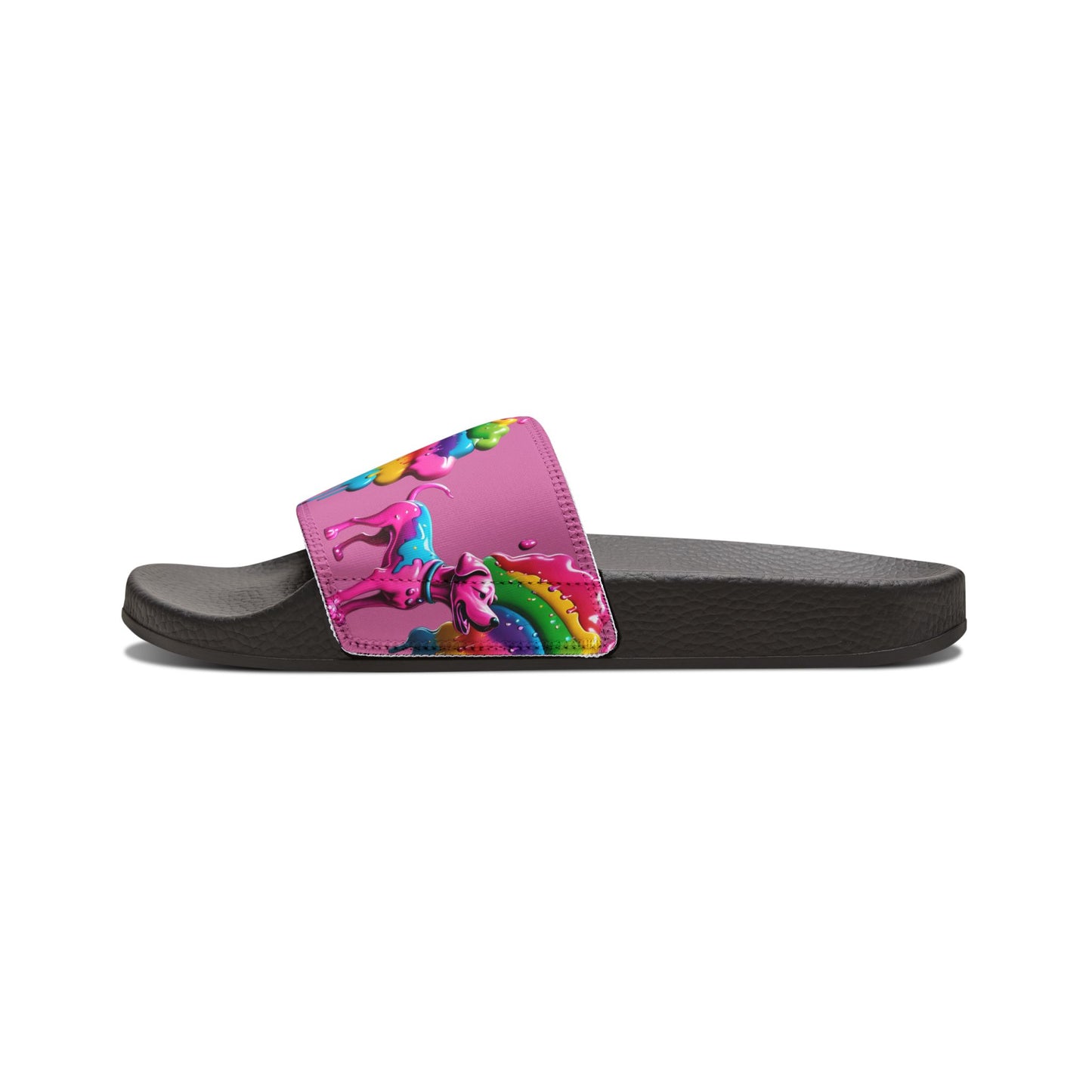 Women's Pink/Rainbow Pup Removable-Strap Sandals