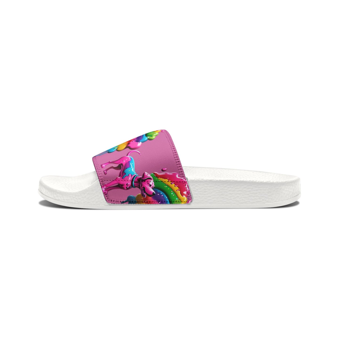 Women's Pink/Rainbow Pup Removable-Strap Sandals