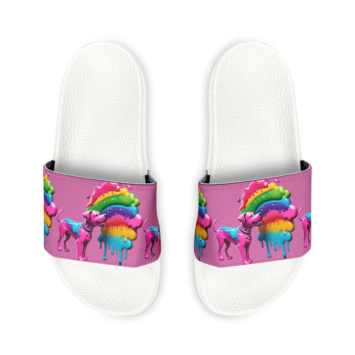 Women's Pink/Rainbow Pup Removable-Strap Sandals