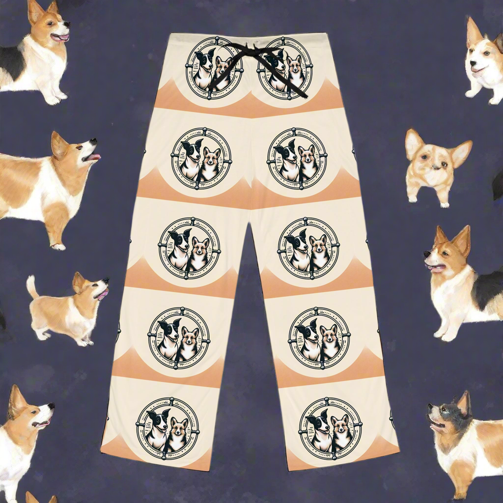 Dog Lover Women's Pajama Pants with Jack Russell and Corgi Sunshine and Jinx Print