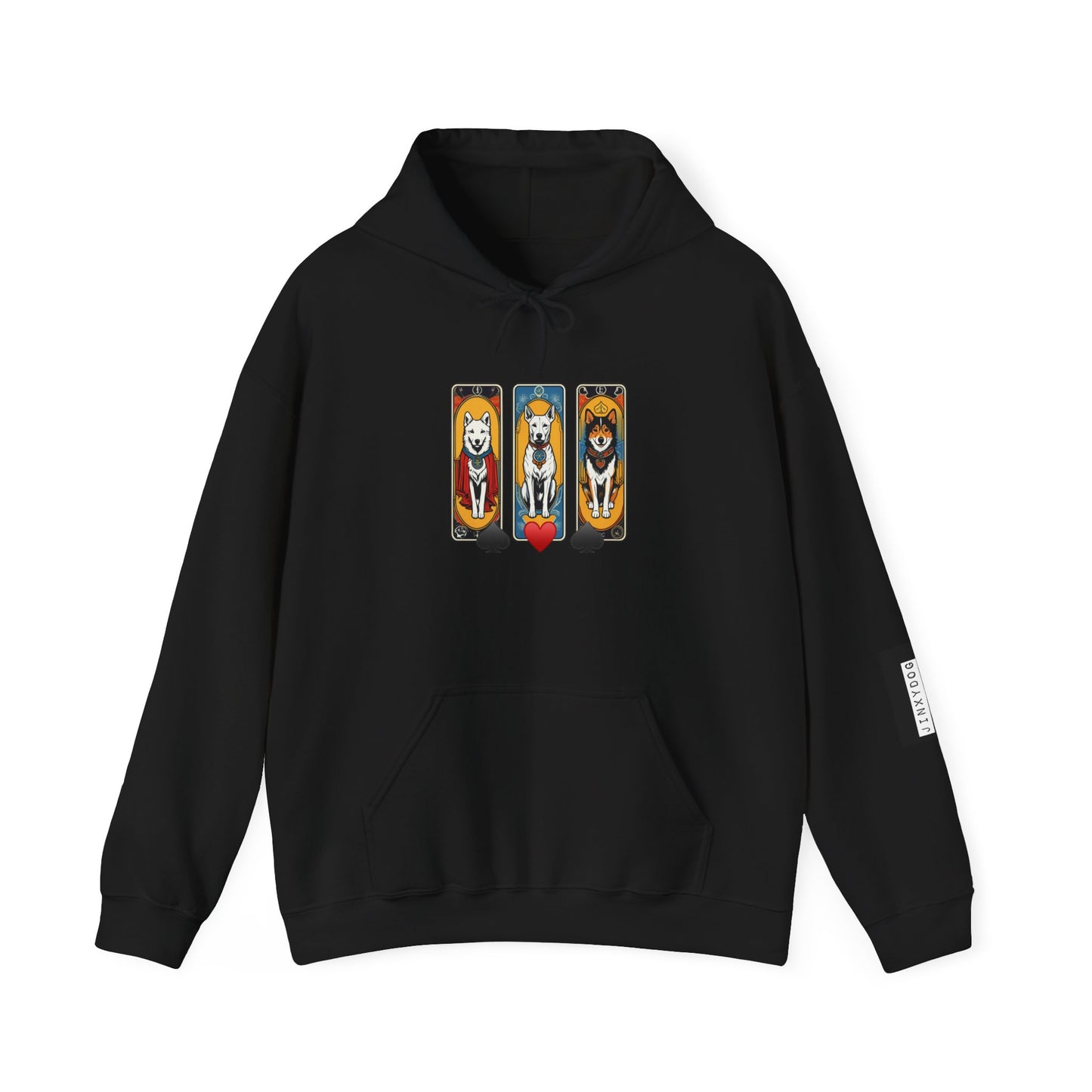 Hooded Sweatshirt - Dogs on Tarot Cards Design - Jack Series