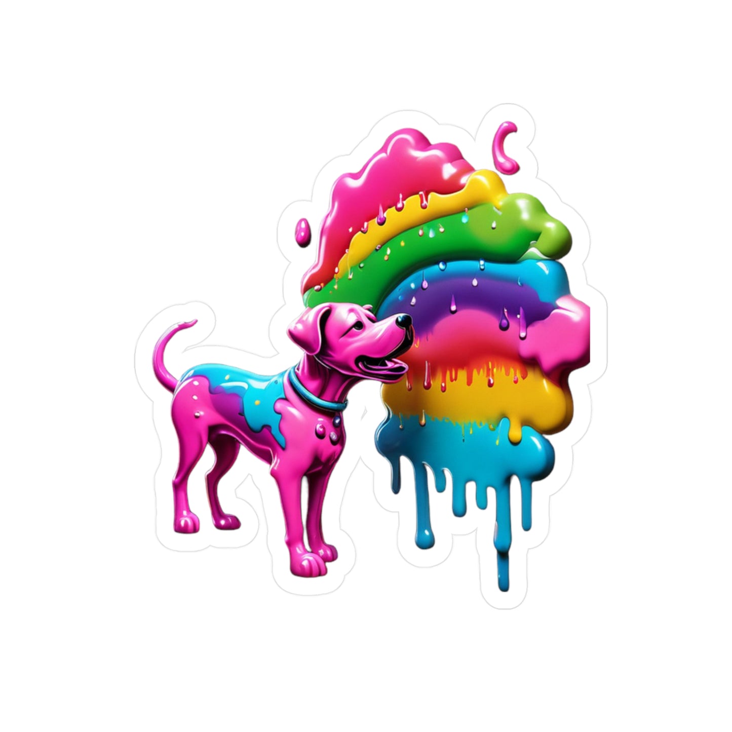 Kiss-Cut Vinyl Decals Rainbow n Pup