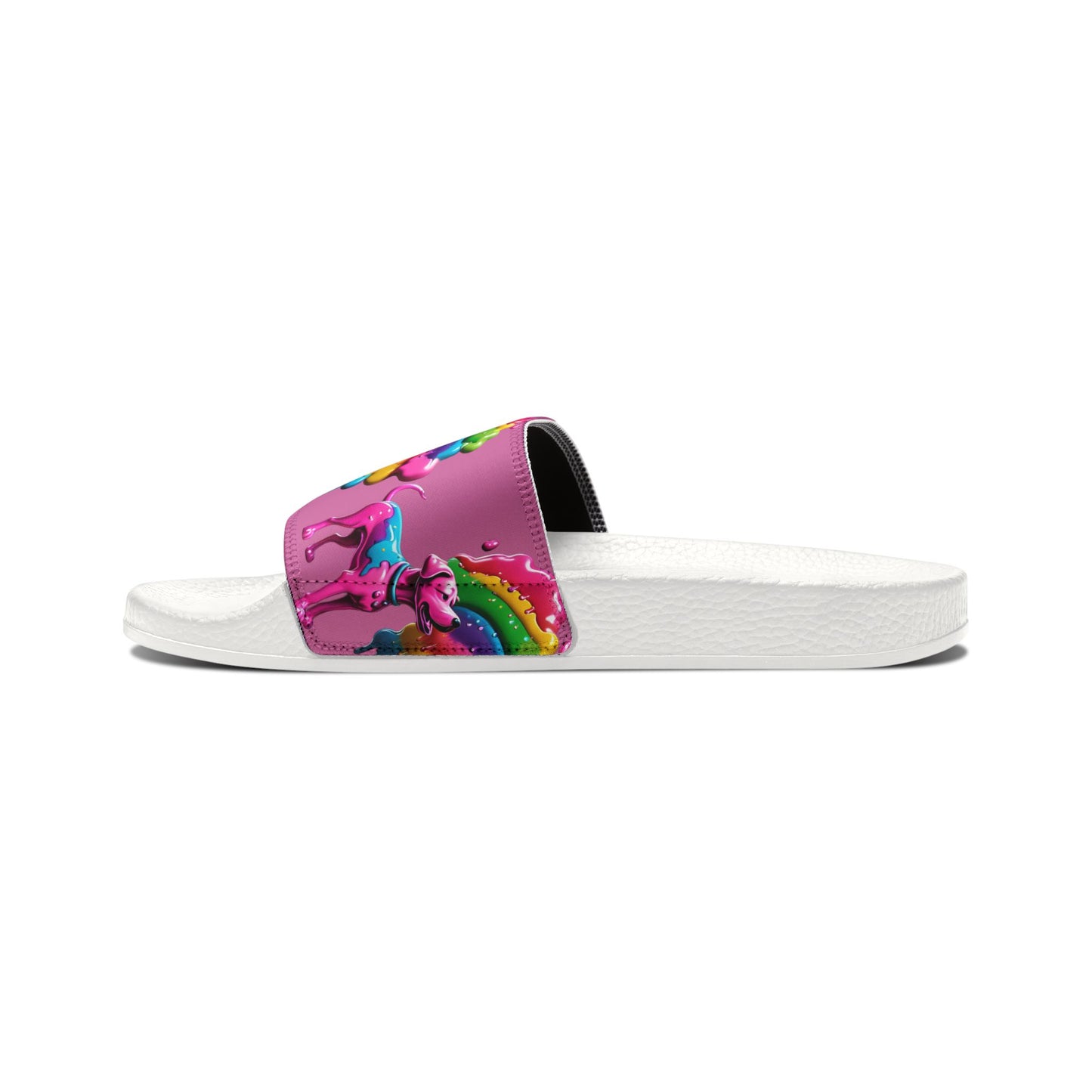 Women's Pink/Rainbow Pup Removable-Strap Sandals