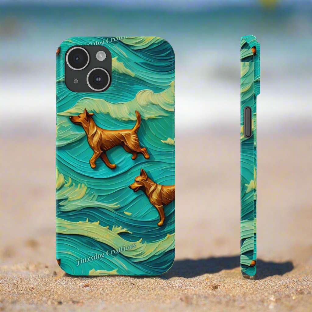 Slim iPhone 15 case, Jinx Dog Swim