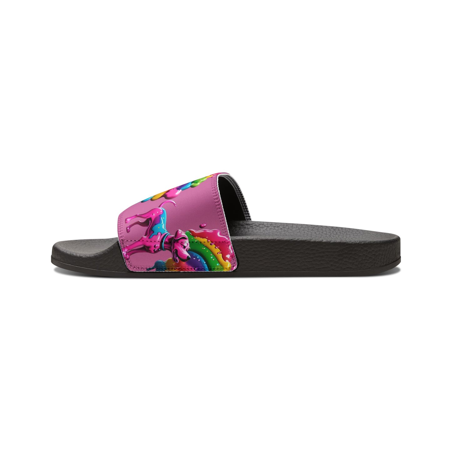 Women's Pink/Rainbow Pup Removable-Strap Sandals