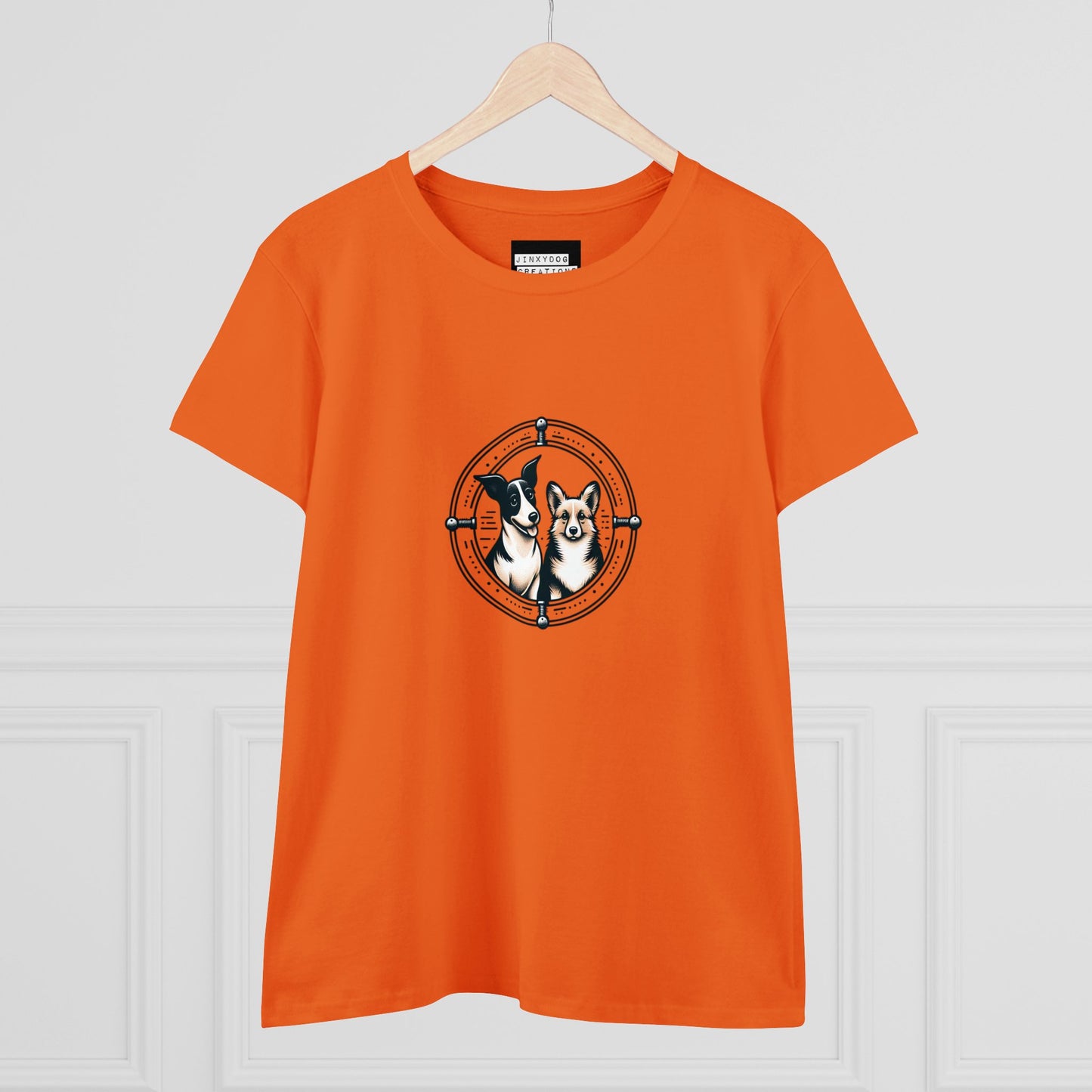 Women's Tee with Sunshine and Jinx Jack Russell and Corgi Matching PJ Bottoms Design