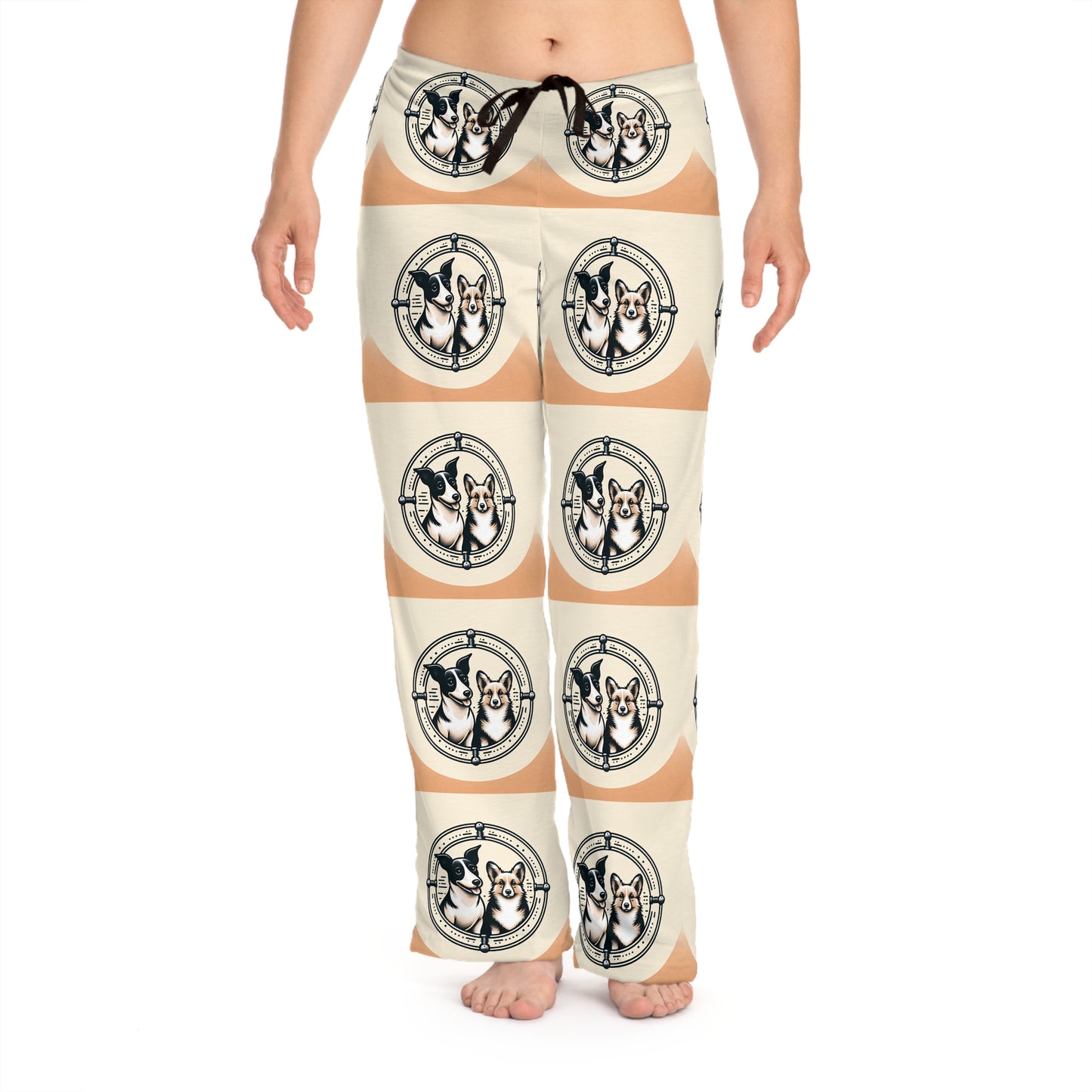 Dog Lover Women's Pajama Pants with Jack Russell and Corgi Sunshine and Jinx Print