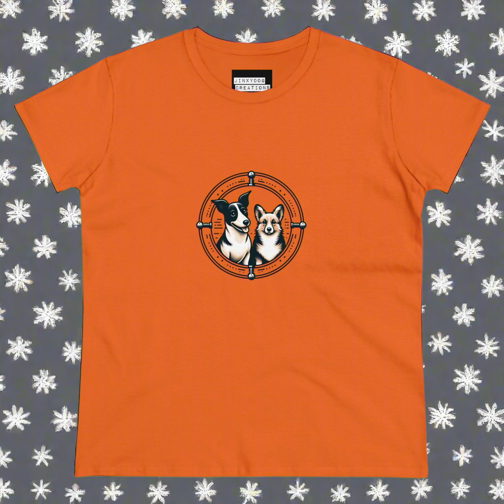 Women's Tee with Sunshine and Jinx Jack Russell and Corgi Matching PJ Bottoms Design