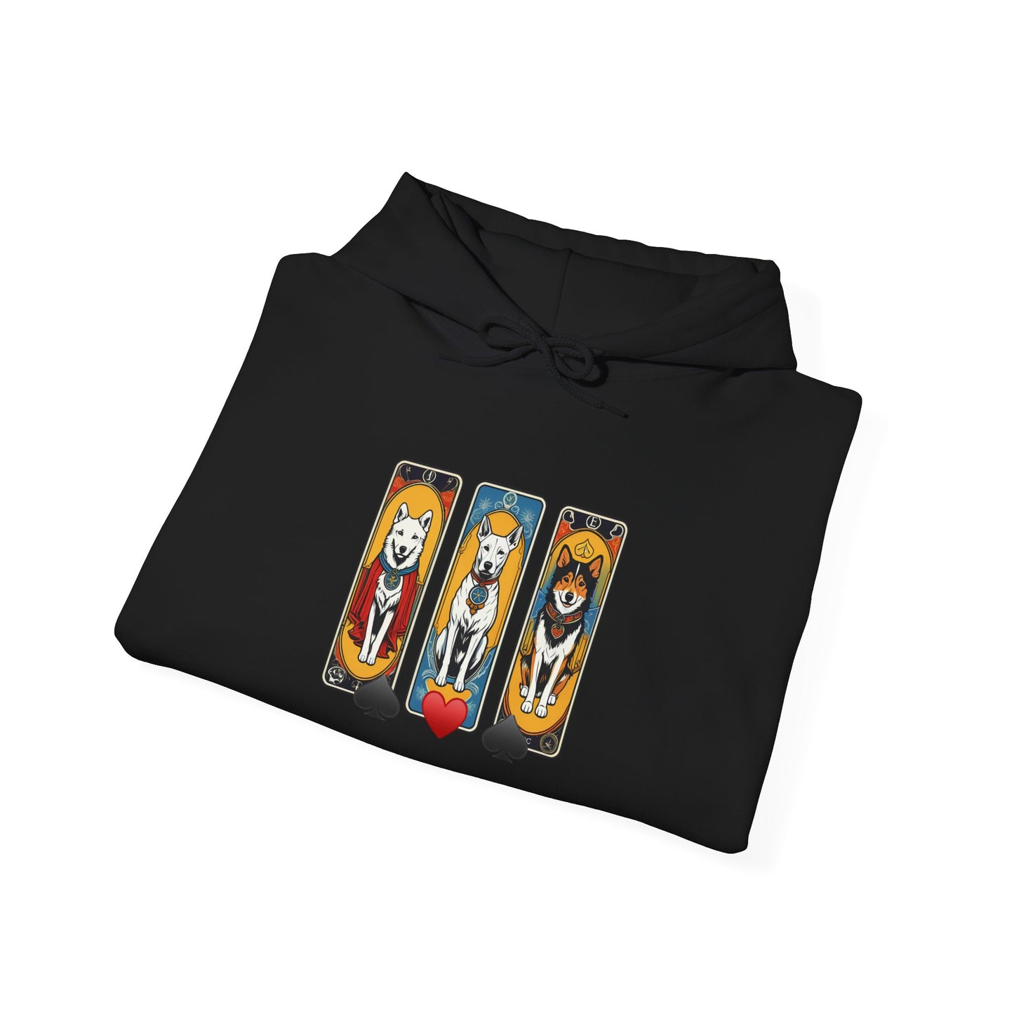 Hooded Sweatshirt - Dogs on Tarot Cards Design - Jack Series