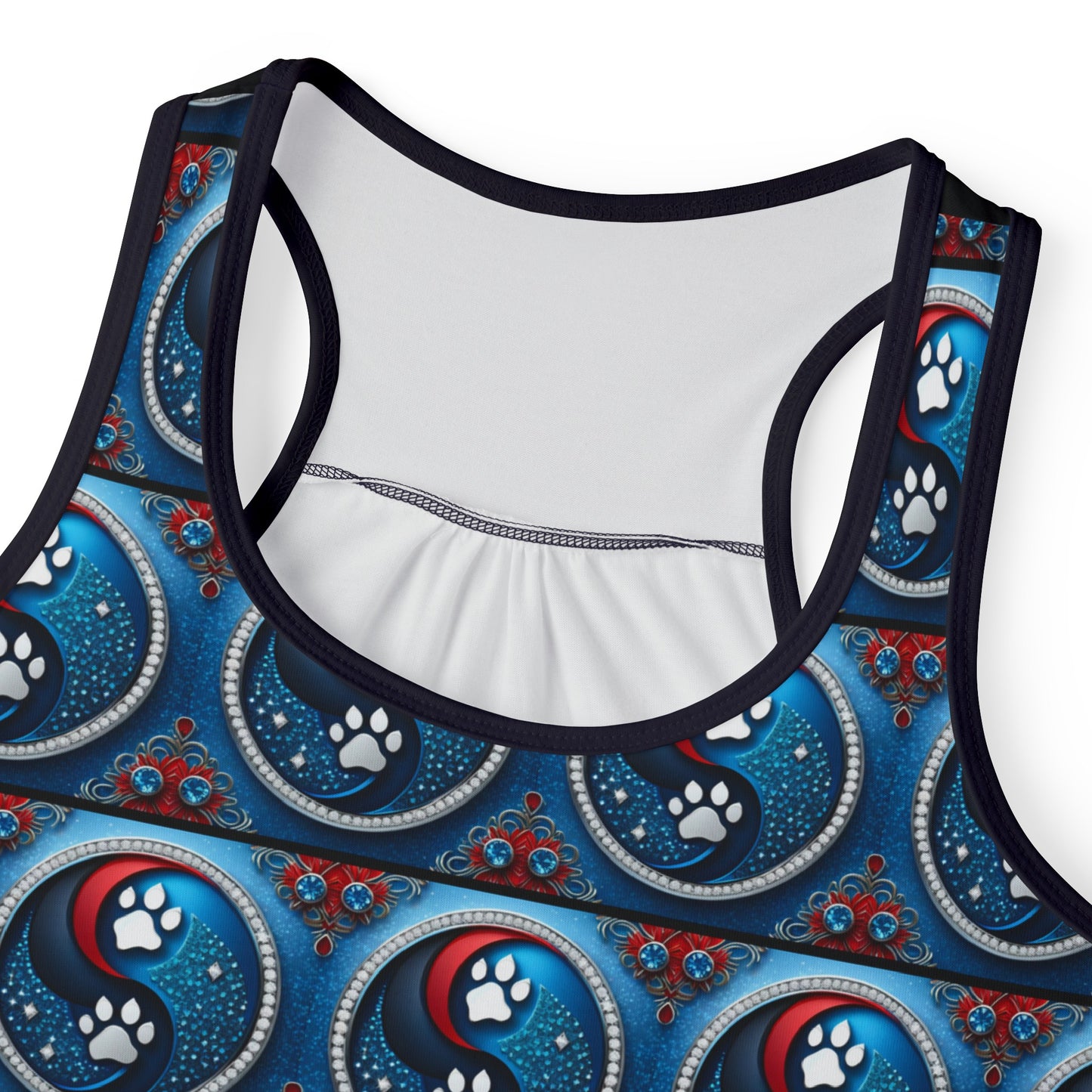 Women's Tank Top Yin Yang Bling Dog Paws