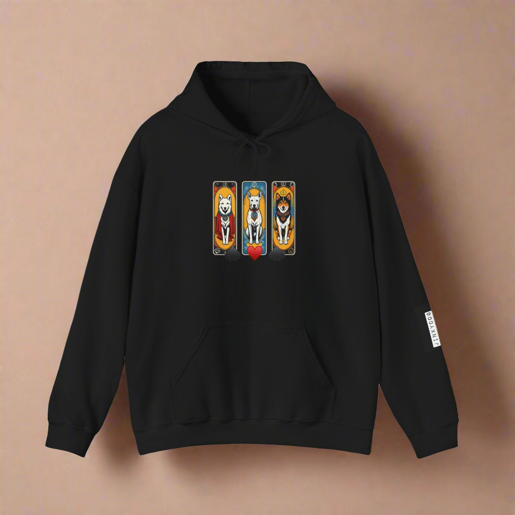 Hooded Sweatshirt - Dogs on Tarot Cards Design - Jack Series