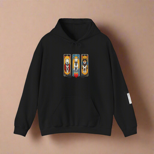 Hooded Sweatshirt - Dogs on Tarot Cards Design - Jack Series