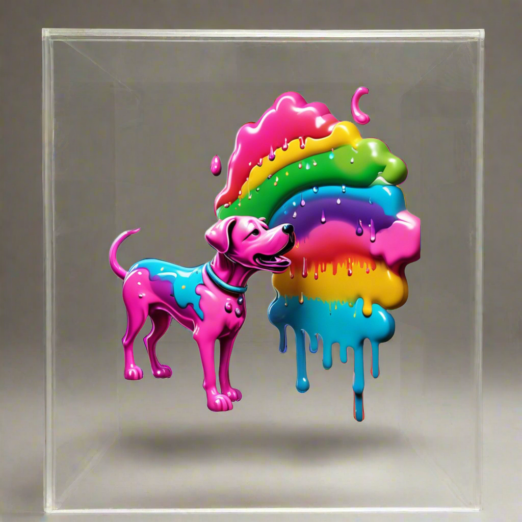 Kiss-Cut Vinyl Decals Rainbow n Pup